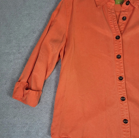 Pulp Bright Orange Rolled Sleeve Button-up Shirt - Picture 2 of 9